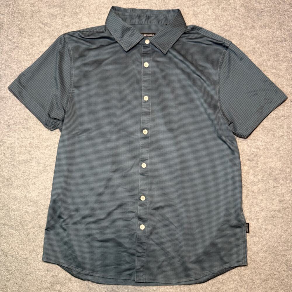 Kenneth Cole Men's Checkered Gingham Shirt, Regular M